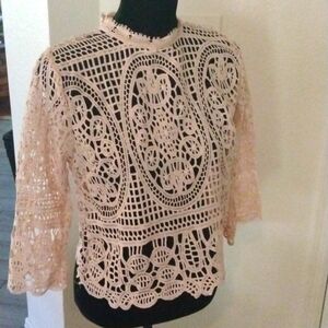 Mele E‎ Pere Macrame Pink Top